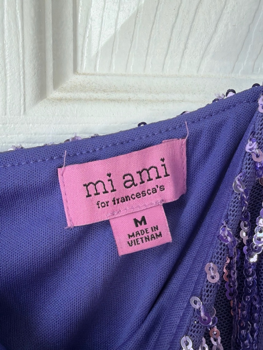 mi ami Purple Sequin Fringe Slip - Picture 3 of 3
